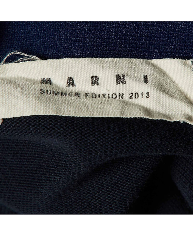 Pre-Owned Marni Men's Midnight Cotton Knit Button Front Cardigan