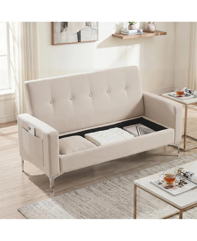 Streamdale Furniture 57" Double Sofa with Storage, Stylish Couch for Living Room