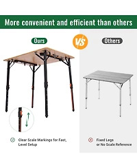 Piscifun Folding Camping Table Ultralight Portable Fiberglass Adjustable Height Aluminum Carry Bag Outdoor Picnic Beach Bbq