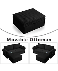 Streamdale Furniture 85-Inch Convertible Plush Sofa Bed