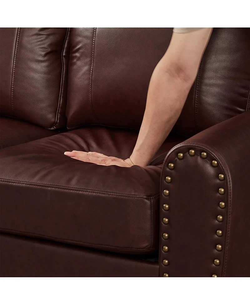 Streamdale Furniture 2-Piece Faux Leather Sofa Set with Rolled Arms