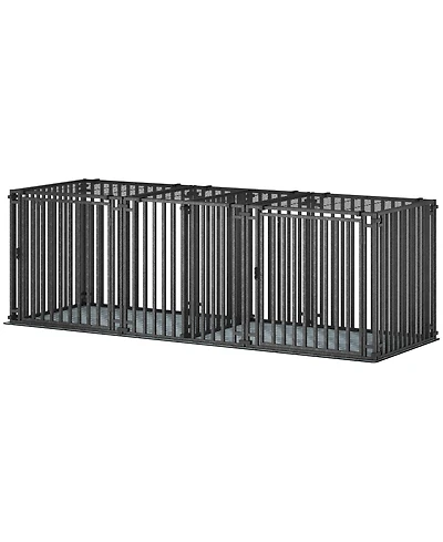 Ruie 83 in Extra Large Heavy Duty Dog Crate with Divider and Mat