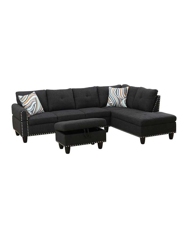 Streamdale Furniture L shape Sectional Sofa Chair with cup holder