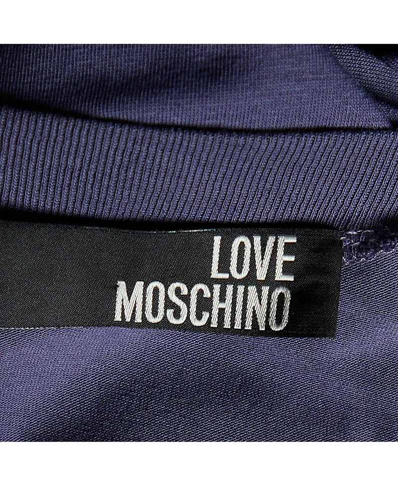 Pre-Owned Love Moschino Women's Logo Embroidered Cotton Knit Sleeveless Mini Dress