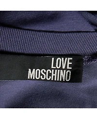 Pre-Owned Love Moschino Women's Logo Embroidered Cotton Knit Sleeveless Mini Dress