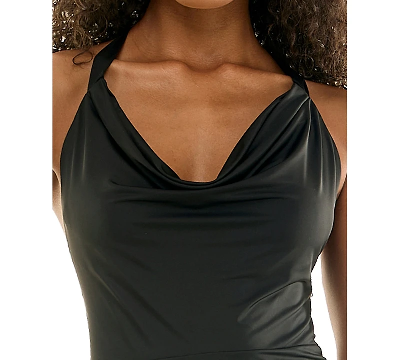 City Studios Juniors' Cowl Neck Dress
