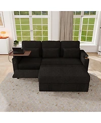 Streamdale Furniture 81" 3-in-1 Foldable Sofa Bed with Usb Ports