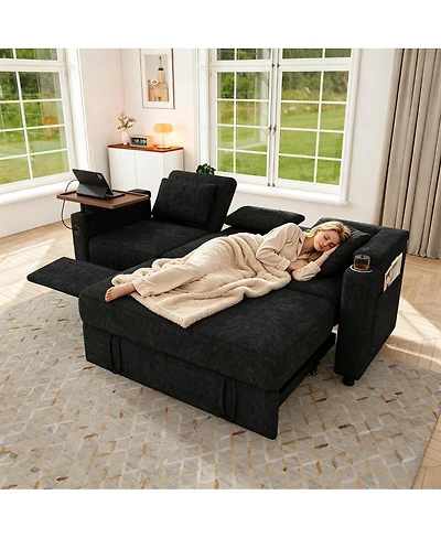 Streamdale Furniture 81" 3-in-1 Foldable Sofa Bed with Usb Ports