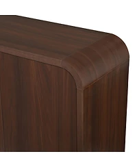Streamdale Furniture Farmhouse Curved Edge Tv Stand for TVs up to 70", Walnut