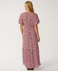 Rip Curl Women's Party Wave V-Neck Poplin Maxi Dress
