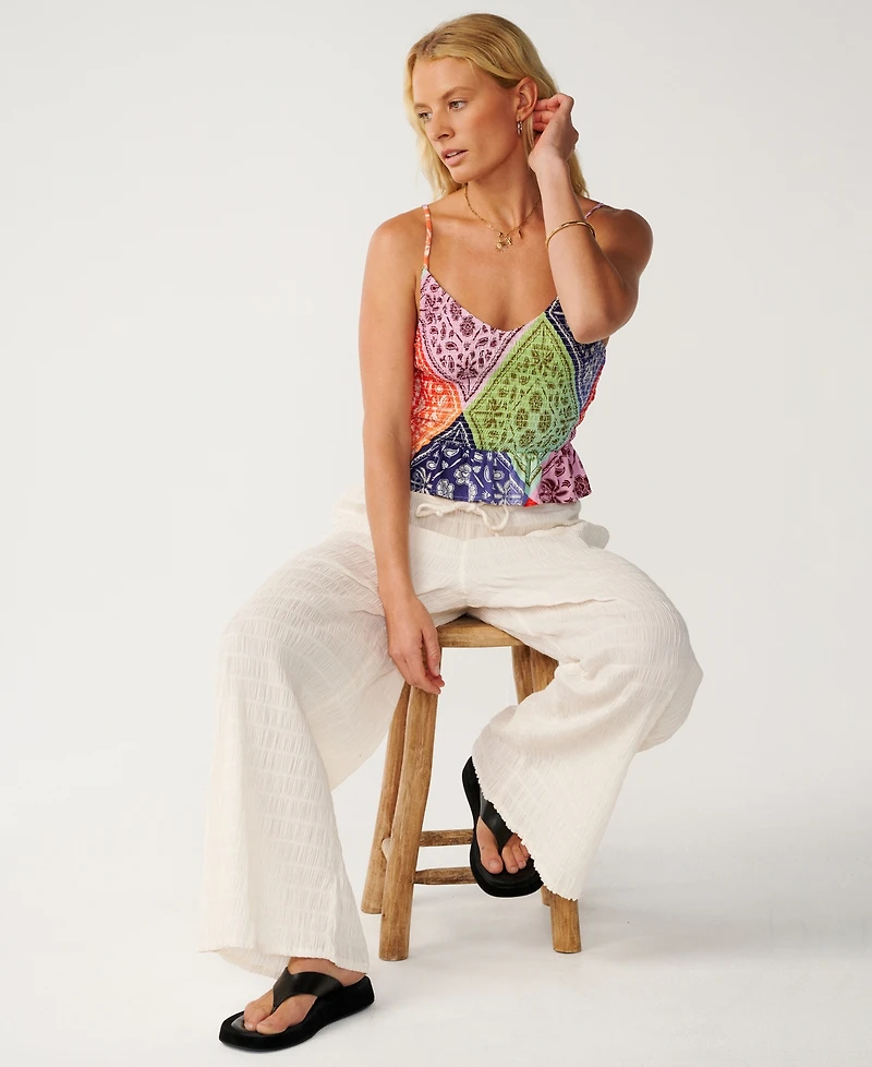 Rip Curl Women's Bossa Nova Shirred Printed Scoop Neck Cami Top