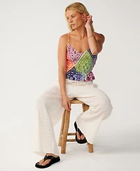 Rip Curl Women's Bossa Nova Shirred Printed Scoop Neck Cami Top
