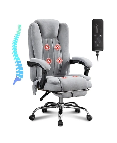 Streamdale Furniture Massage Office Chair with Heat, 6 Vibration Points, and Footrest