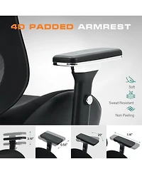 Streamdale Furniture Big and Tall Ergonomic Office Chair with 4D Armrests and Lumbar Support