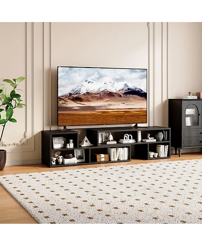 Streamdale Furniture Adjustable Modular Tv Stand with Open Storage and Multi-Compartments