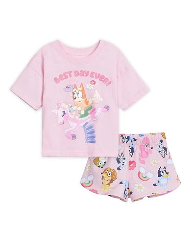 Bluey Girl's (2T-12) 2-Piece T-Shirt and Shorts Set