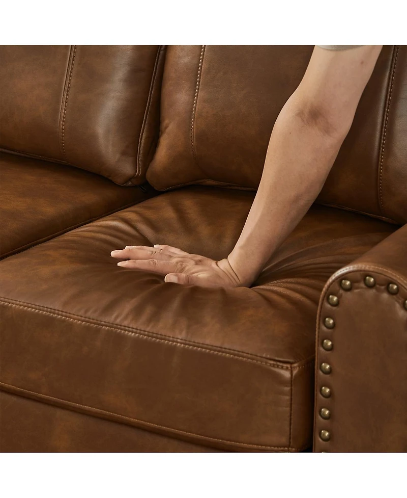 Streamdale Furniture 2-Piece Breathable Faux Leather Sofa Set with Rolled Arms