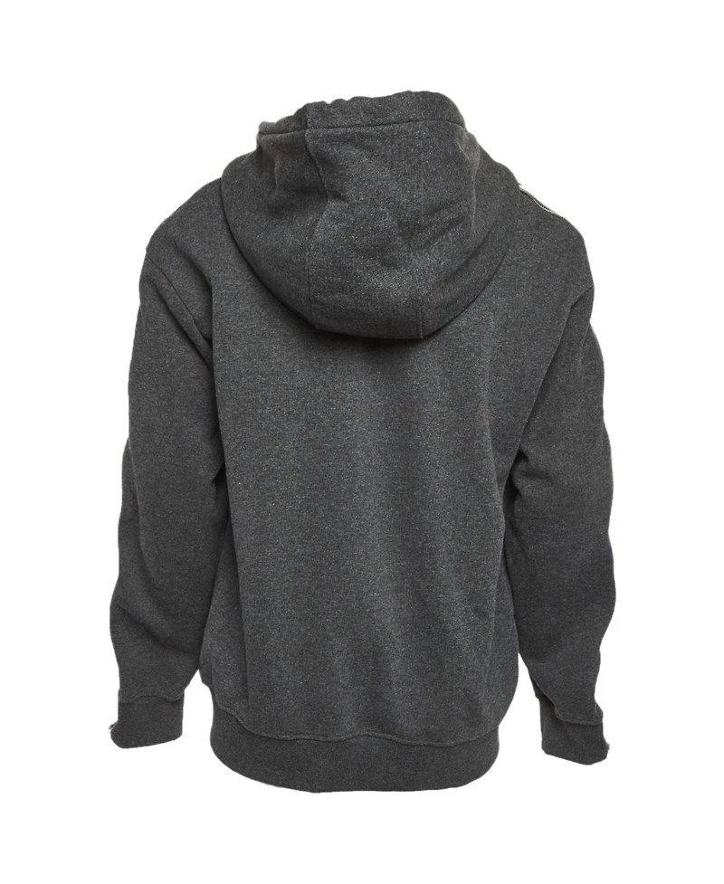 Pre-Owned Versace Men's Cotton Knit Logo Tape Zip Detail Hooded Jacket