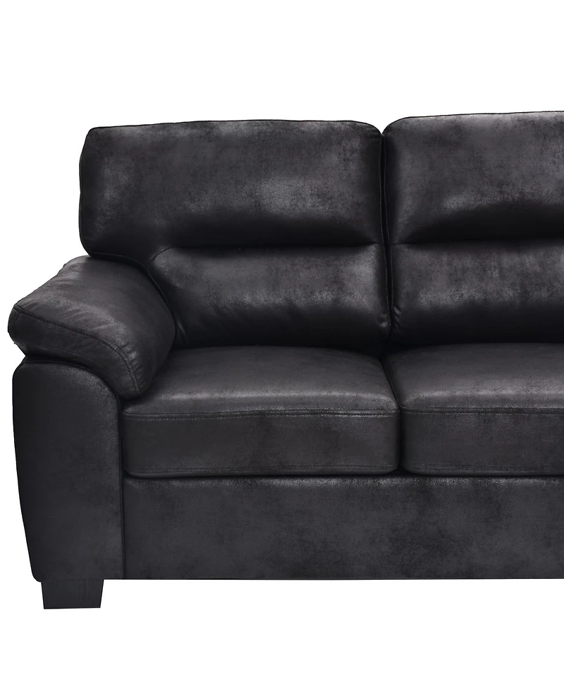 Streamdale Furniture 81" Modern Foil Fabric 3-Seater Sofa with Triangular Legs