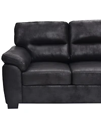 Streamdale Furniture 81" Modern Foil Fabric 3-Seater Sofa with Triangular Legs