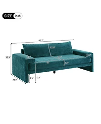Streamdale Furniture Chenille Upholstered 3-Seater Sofa with Wide Armrests