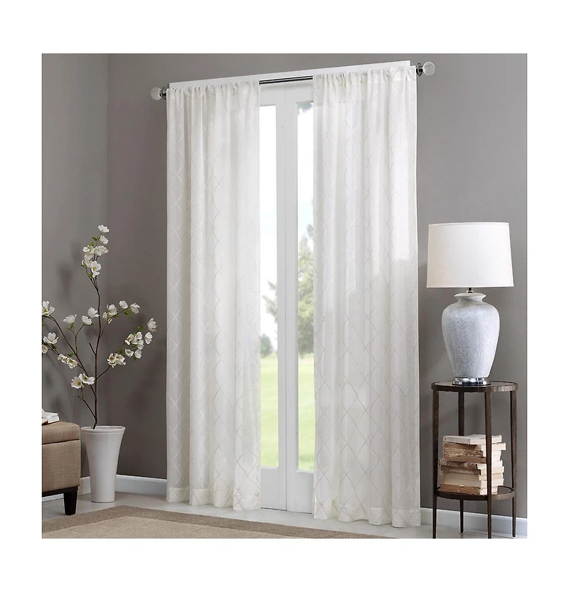 Avobird Diamond Sheer Window Curtain Panel Only 1 Piece Panel