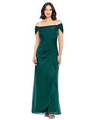 B A By Betsy Adam Womens Long Off The Shoulder Gown