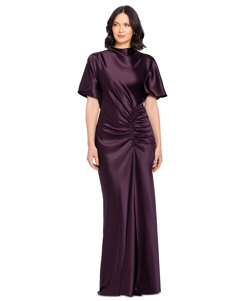 Betsy & Adam Women's Flutter-Sleeve Gown