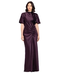 Betsy & Adam Women's Flutter-Sleeve Gown