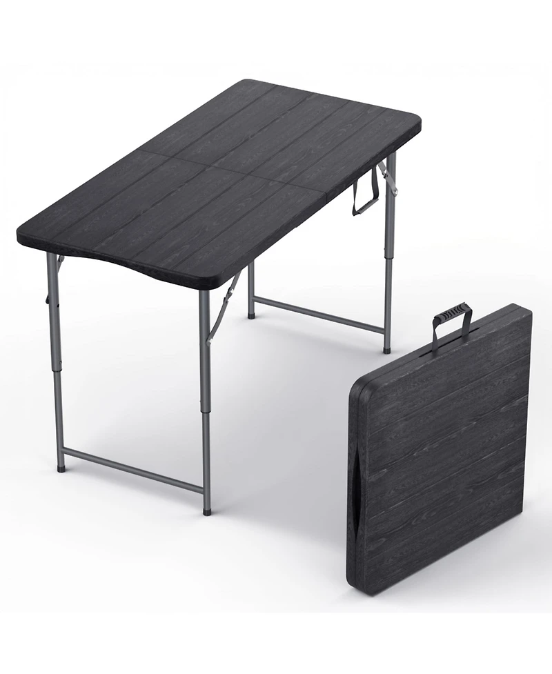 Aofar 4 Feet Folding Table Adjustable Height Steel Portable Handle