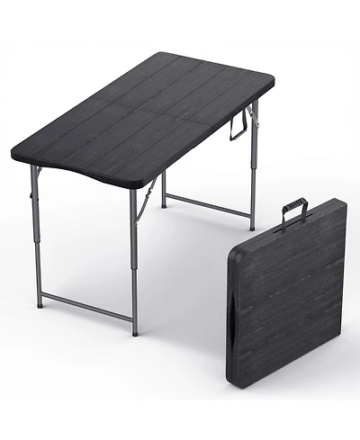 Aofar 4 Feet Folding Table Adjustable Height Steel Portable Handle