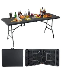 Aofar 6feet Folding Table Heavy Duty Plastic Portable Camping Dining Party