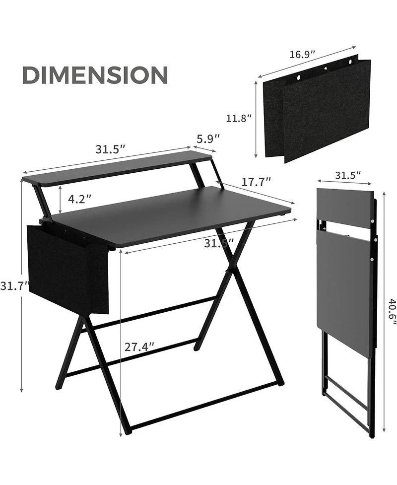 homfan Opens in seconds with zero assembly required arrives fully assembled and ready to use as an instant workspace for dorm rooms and apartments.
