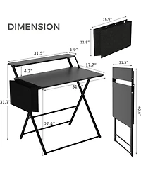 homfan Opens in seconds with zero assembly required arrives fully assembled and ready to use as an instant workspace for dorm rooms and apartments.