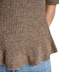 Dkny Jeans Women's Crewneck Elbow-Sleeve Peplum Sweater
