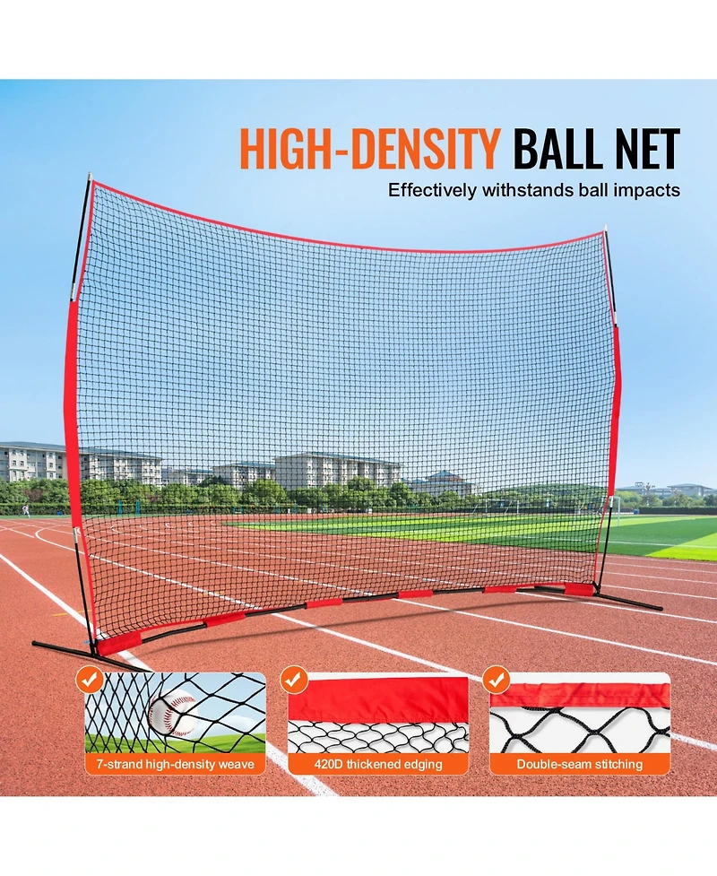 Vevor Barricade Backstop Net Ball Sports Barrier Softball Practice Net 16x10ft
