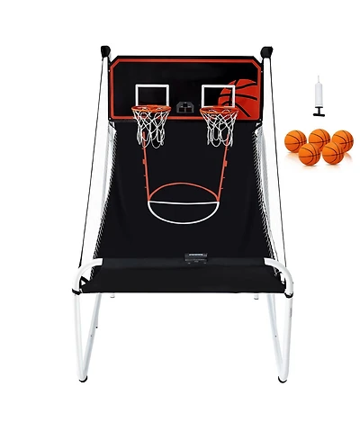 Vevor Foldable Indoor Double Basketball Arcade Game 2 Player 5 Balls