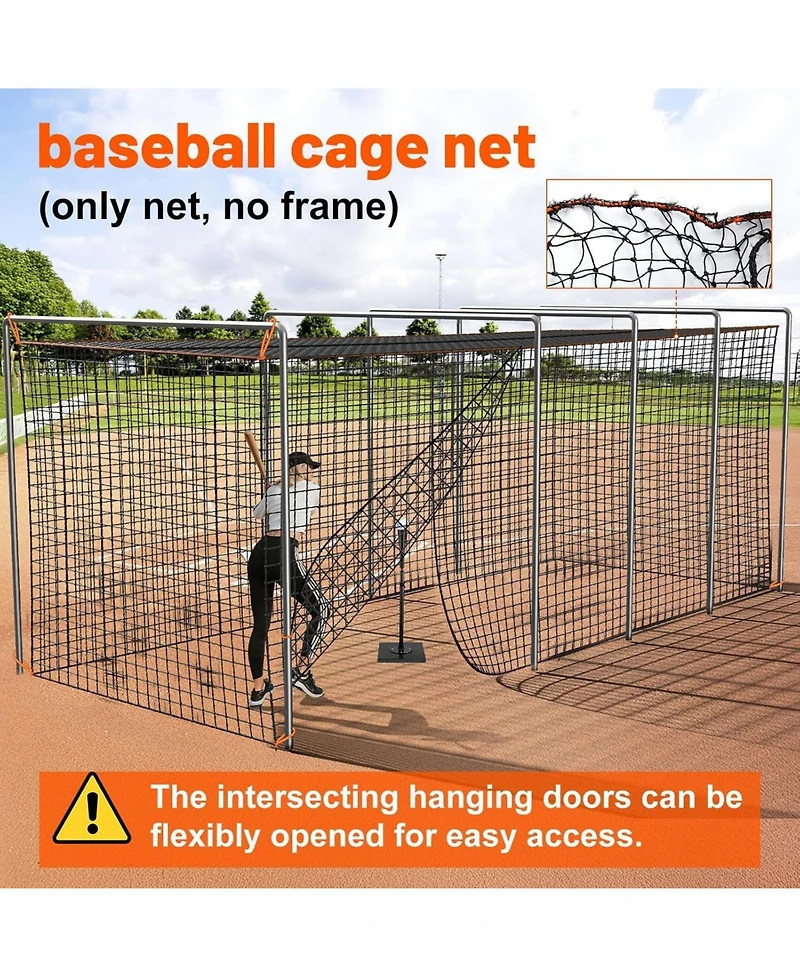 Aoligeijs 12x55ft Portable Baseball Batting Cage for Practice
