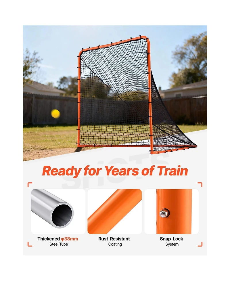 Vevor Lacrosse Goal Net Folding Backyard Lacrosse Training Equipment Steel