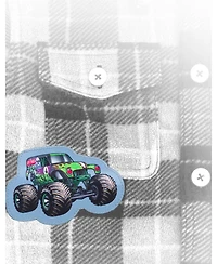 Monster Jam Boy's (6-8) Grave Digger Button Front Shacket