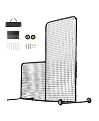 Vevor L Screen Baseball Pitching Net for Batting Cage Softball Screen 7x7ft