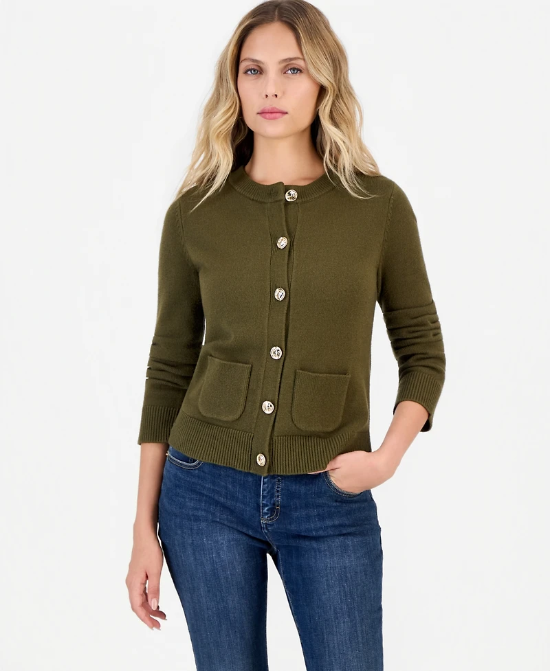 I.n.c. International Concepts Petite Long-Sleeve Button-Front Cardigan, Macy's Exclusive