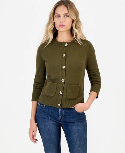 I.n.c. International Concepts Petite Long-Sleeve Button-Front Cardigan, Macy's Exclusive