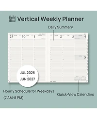 Gnuadz Pocket Planner 2026-2027 Academic Weekly Hourly Leather Cover