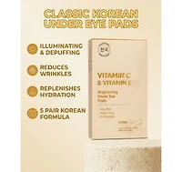 Lovery Vitamin C and Vitamin E Brightening Under Eye Masks - Korean Skincare Hydrating Eye Pad Set - 5 Pairs