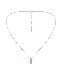 Macy's Pink Shell Inlay Fine Silver-Plated Flip Flop Slide Necklace