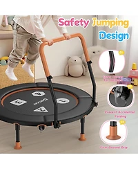 Bcan BT1 36" Toddler Trampoline, Astm Certified Foldable Kids Trampoline with Adjustable Handle, Indoor Outdoor Gift for 1-6 Years Old