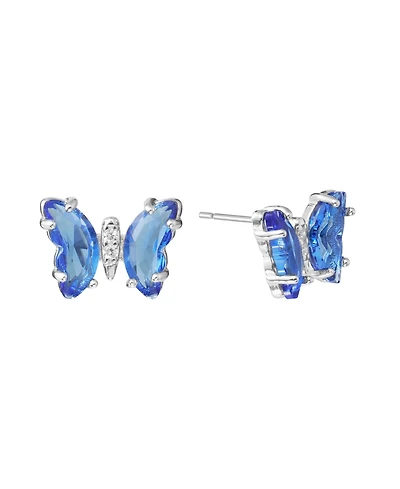 Macy's Crystal Butterfly with Cubic Zirconia Stud Earrings