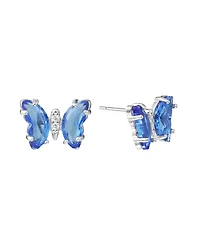 Macy's Crystal Butterfly with Cubic Zirconia Stud Earrings