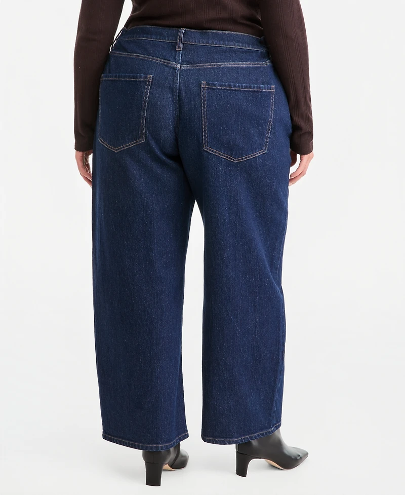 On 34th Plus Low-Curve Wide-Leg Mid-Rise Jeans, Macy's Exclusive